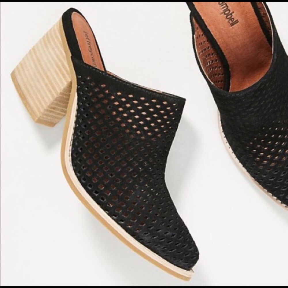 Jeffery Campbell Favela Mule Size 7 Black NWOB